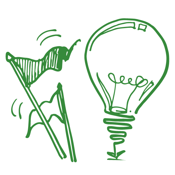 Icon-zwei-flaggen-eine-glühbirne